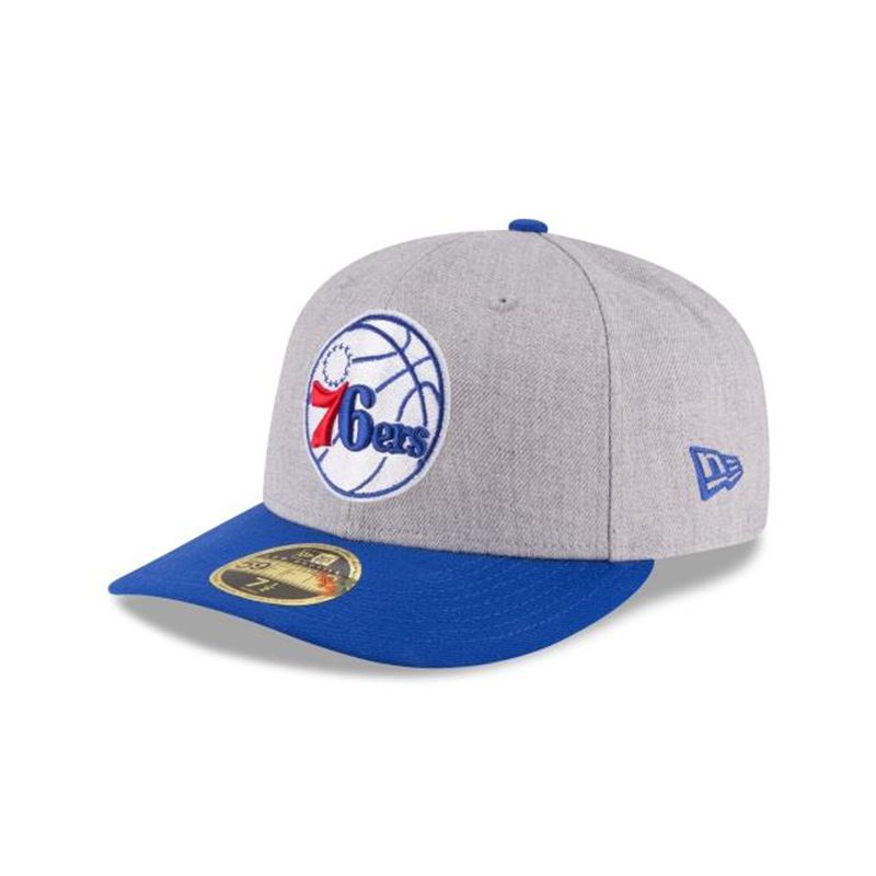 NBA Philadelphia 76ers Heather Low Profile 59Fifty Fitted (YOO2297) - Grey New Era Caps